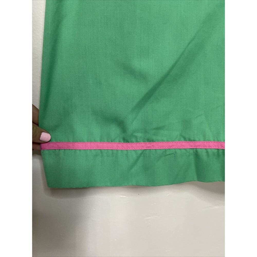 Sea Waves Retro Green Fit And Flare Dress Womens 10 Spaghetti Strap Vintage - Picture 5 of 11